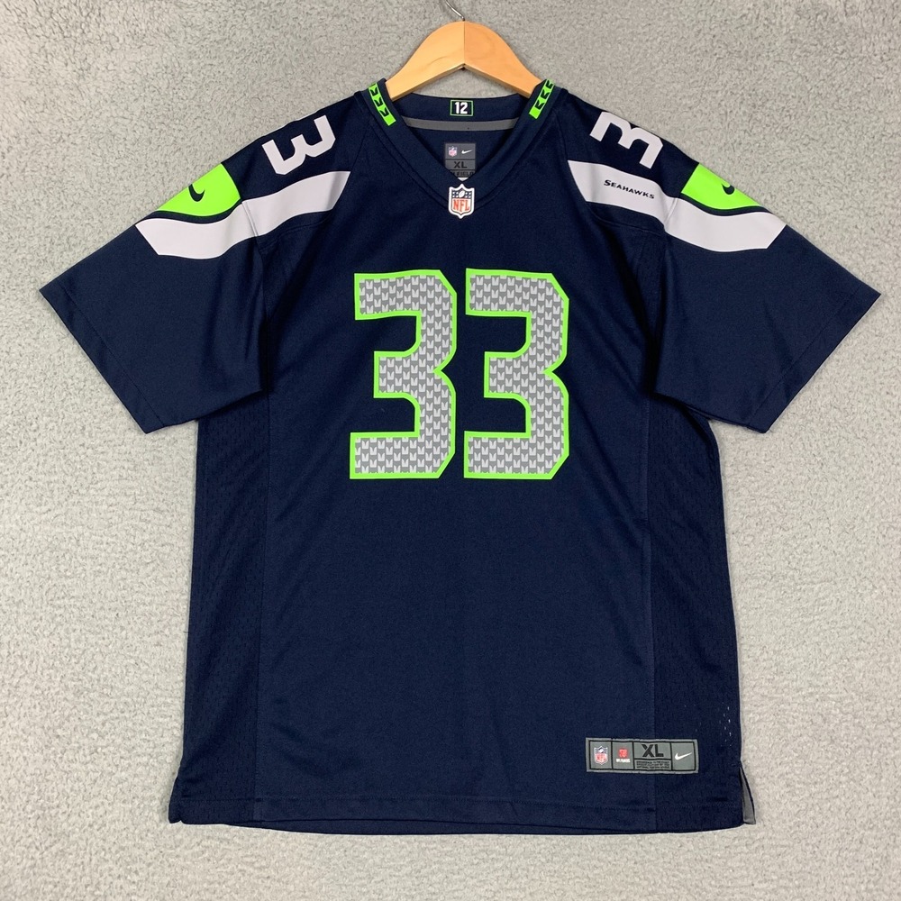 Nike Seattle Seahawks‎ Jersey Kids Youth XL Navy NFL Vapor On Field #33 Adams